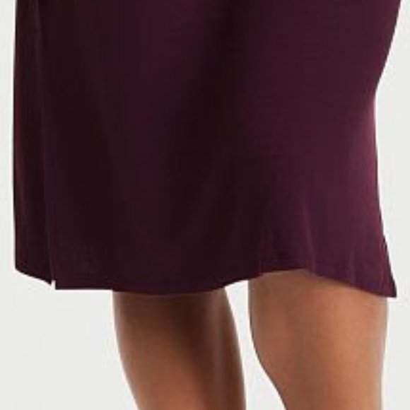 VS Modal Rib Nightgown Purple w/ Leopard Print Trim So Comfy and Cute - Picture 6 of 15